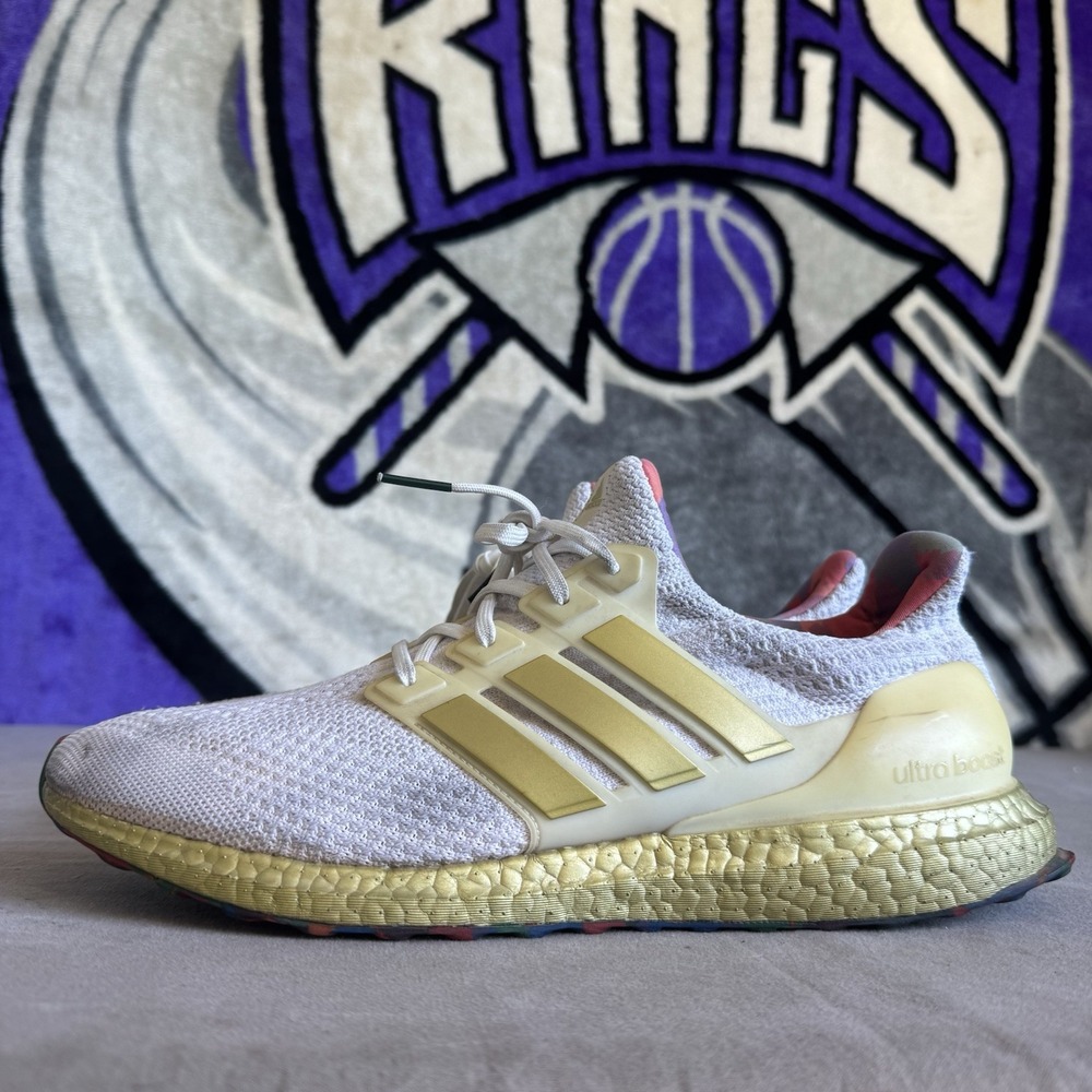 Size 13 - Adidas UltraBoost 5.0 DNA Title White Gold Running H06331